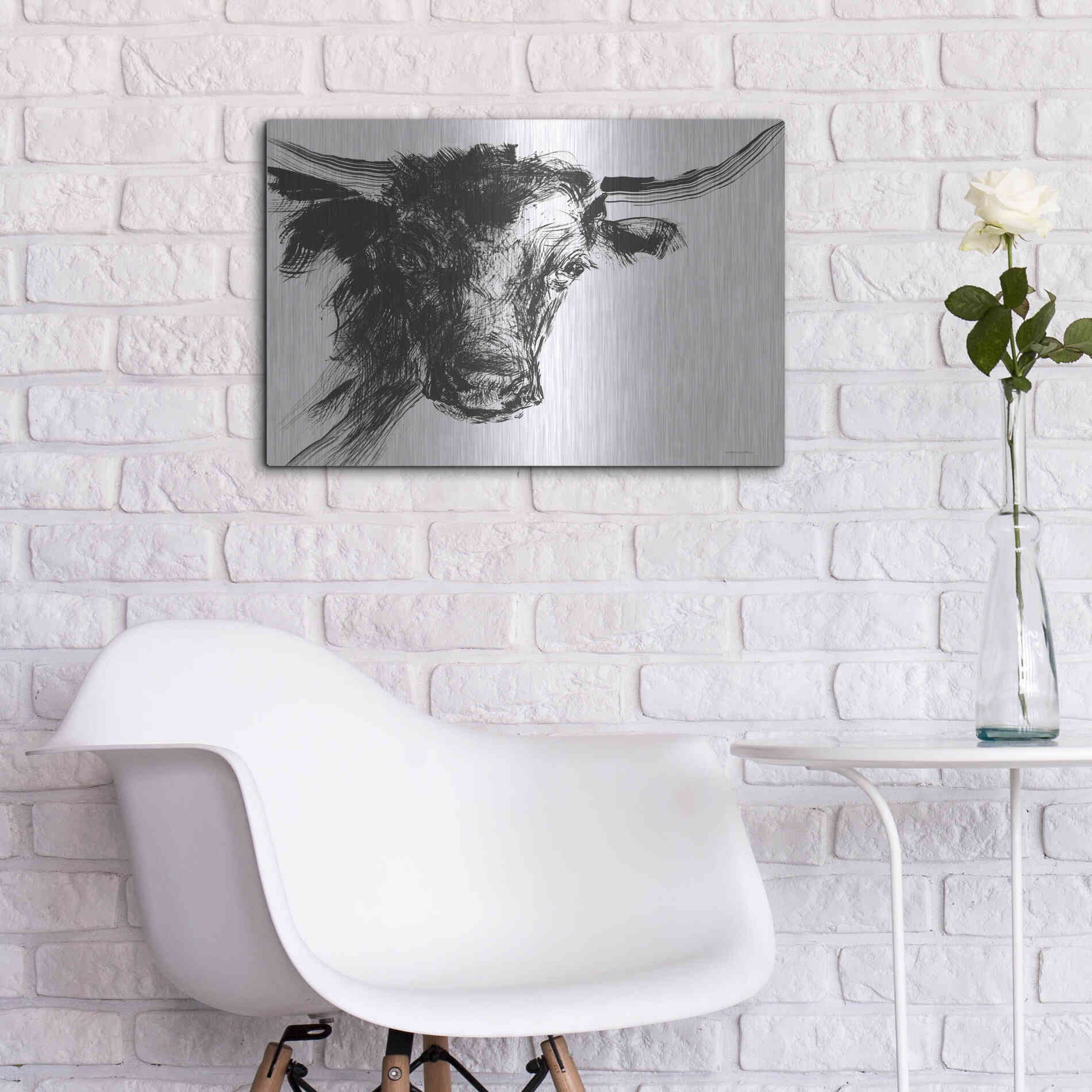 Luxe Metal Art 'Linear Growth' by Kamdon Kreations, Metal Wall Art,24x16