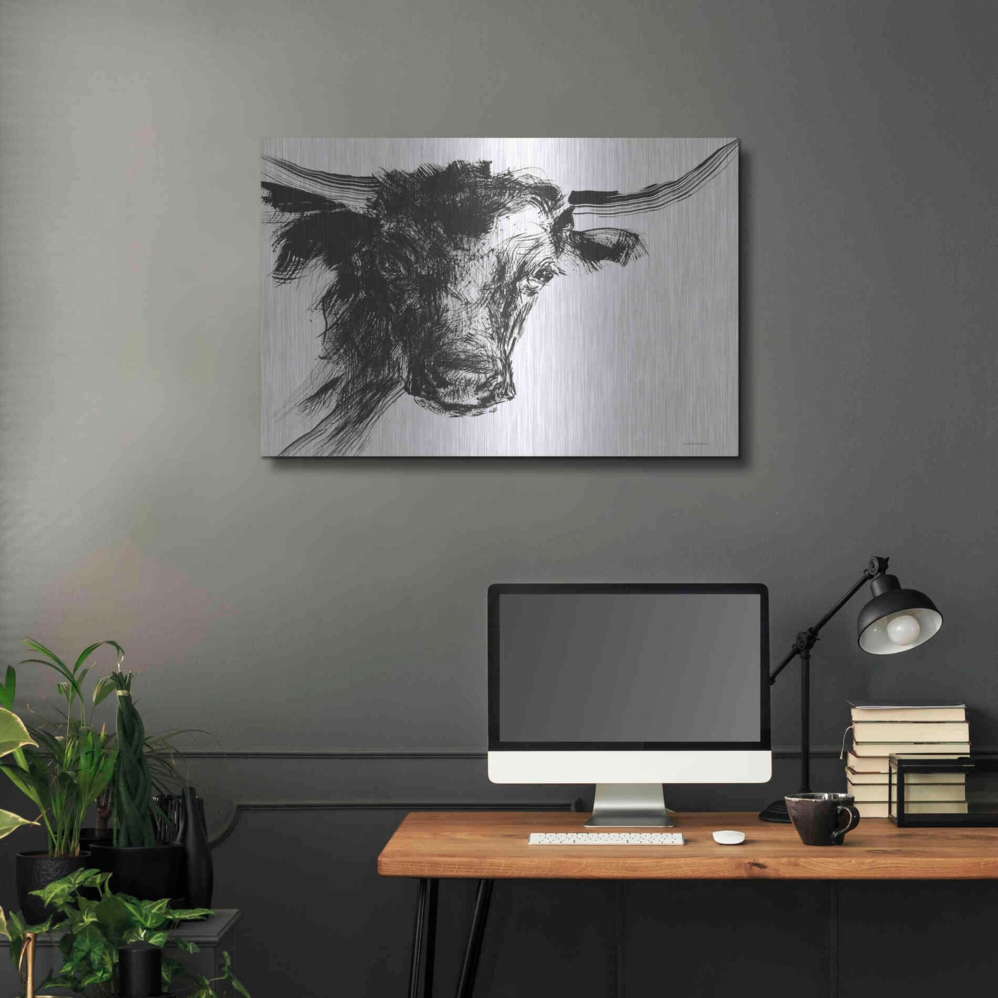 Luxe Metal Art 'Linear Growth' by Kamdon Kreations, Metal Wall Art,36x24