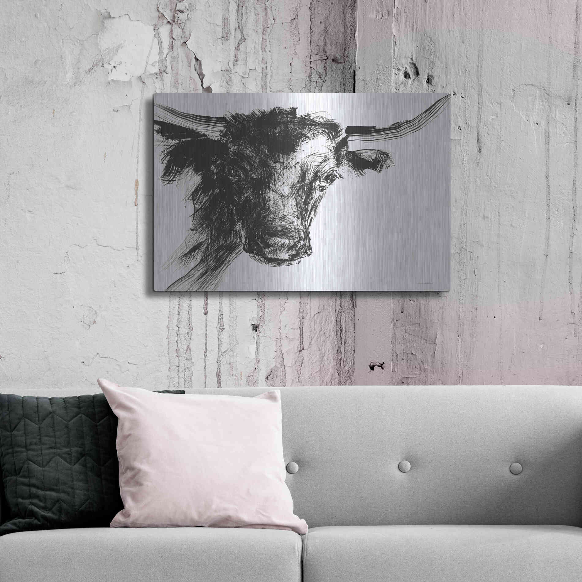 Luxe Metal Art 'Linear Growth' by Kamdon Kreations, Metal Wall Art,36x24