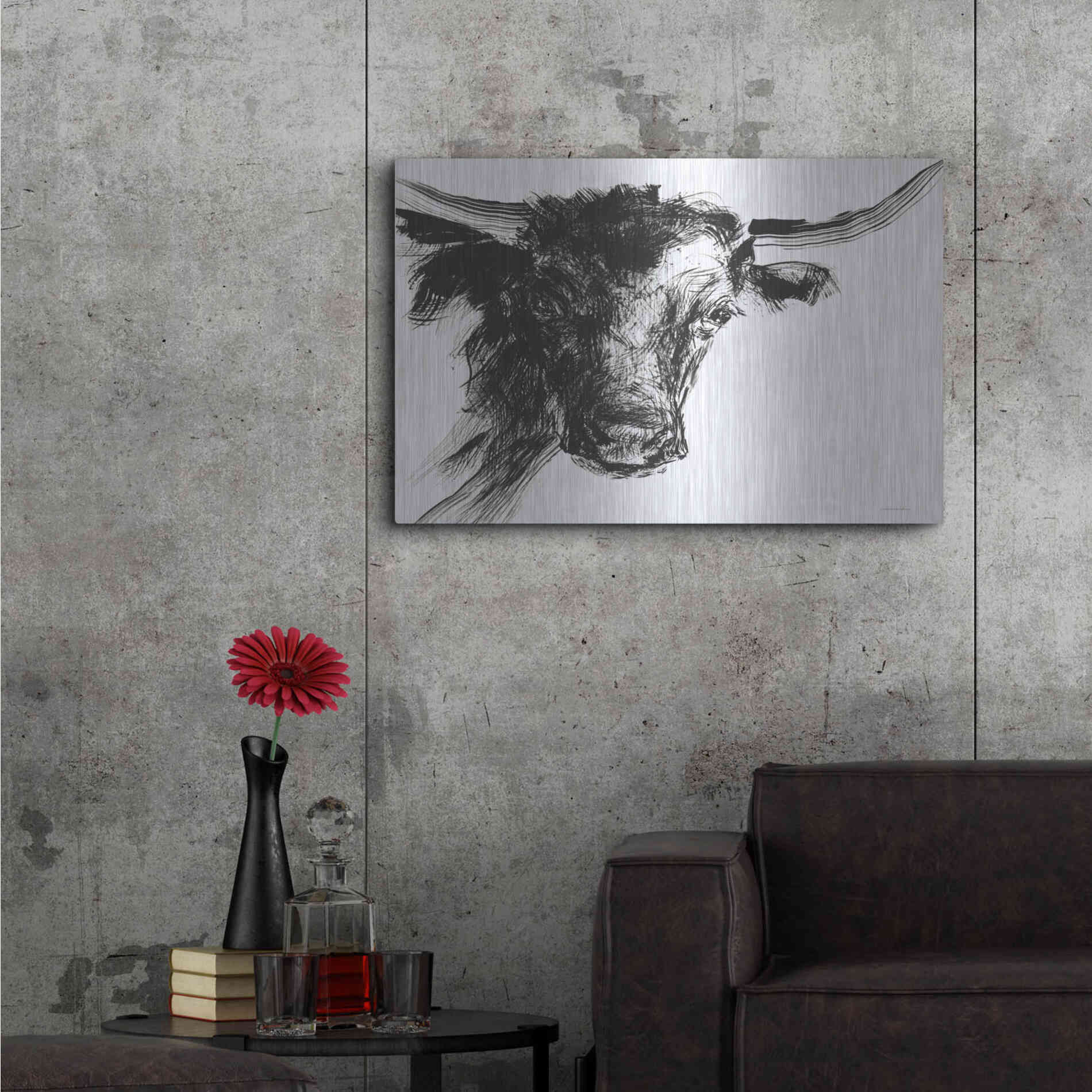 Luxe Metal Art 'Linear Growth' by Kamdon Kreations, Metal Wall Art,36x24