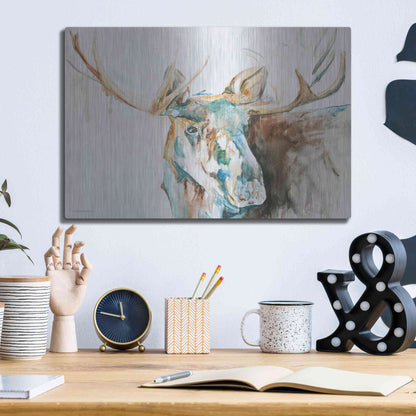 Luxe Metal Art 'Water Moose' by Kamdon Kreations, Metal Wall Art,16x12