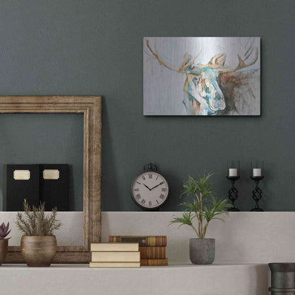 Luxe Metal Art 'Water Moose' by Kamdon Kreations, Metal Wall Art,16x12