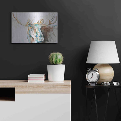 Luxe Metal Art 'Water Moose' by Kamdon Kreations, Metal Wall Art,24x16
