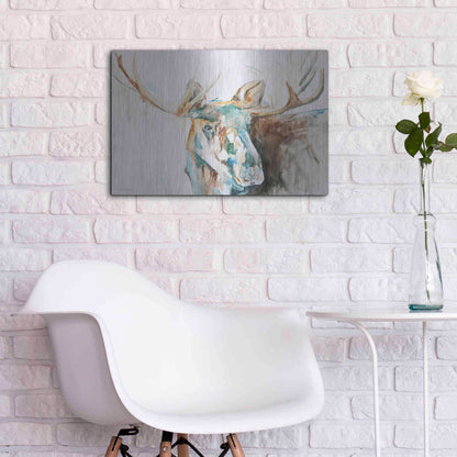 Luxe Metal Art 'Water Moose' by Kamdon Kreations, Metal Wall Art,24x16