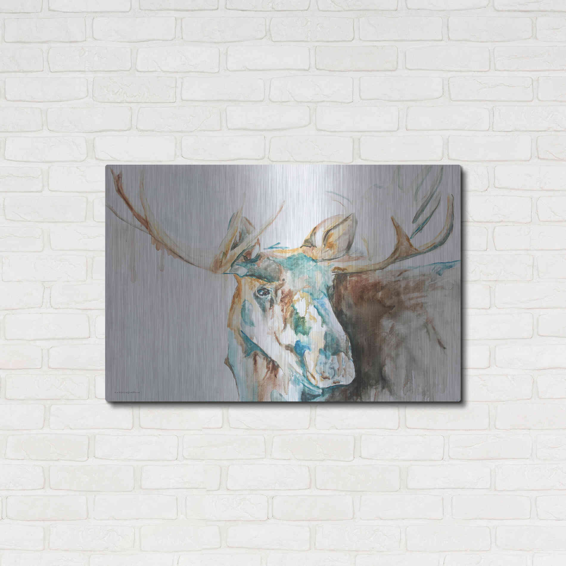 Luxe Metal Art 'Water Moose' by Kamdon Kreations, Metal Wall Art,36x24