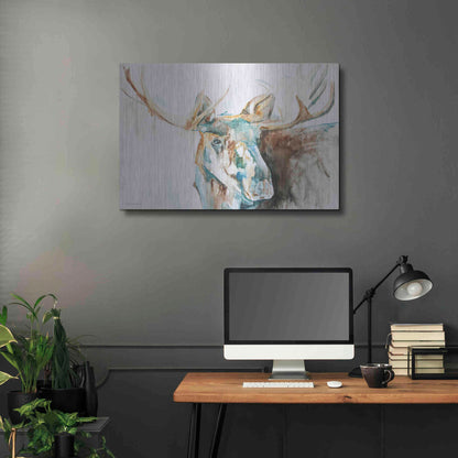Luxe Metal Art 'Water Moose' by Kamdon Kreations, Metal Wall Art,36x24
