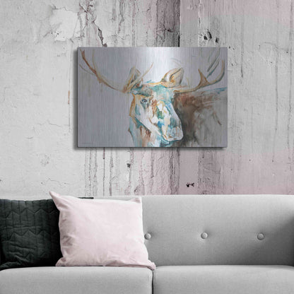 Luxe Metal Art 'Water Moose' by Kamdon Kreations, Metal Wall Art,36x24