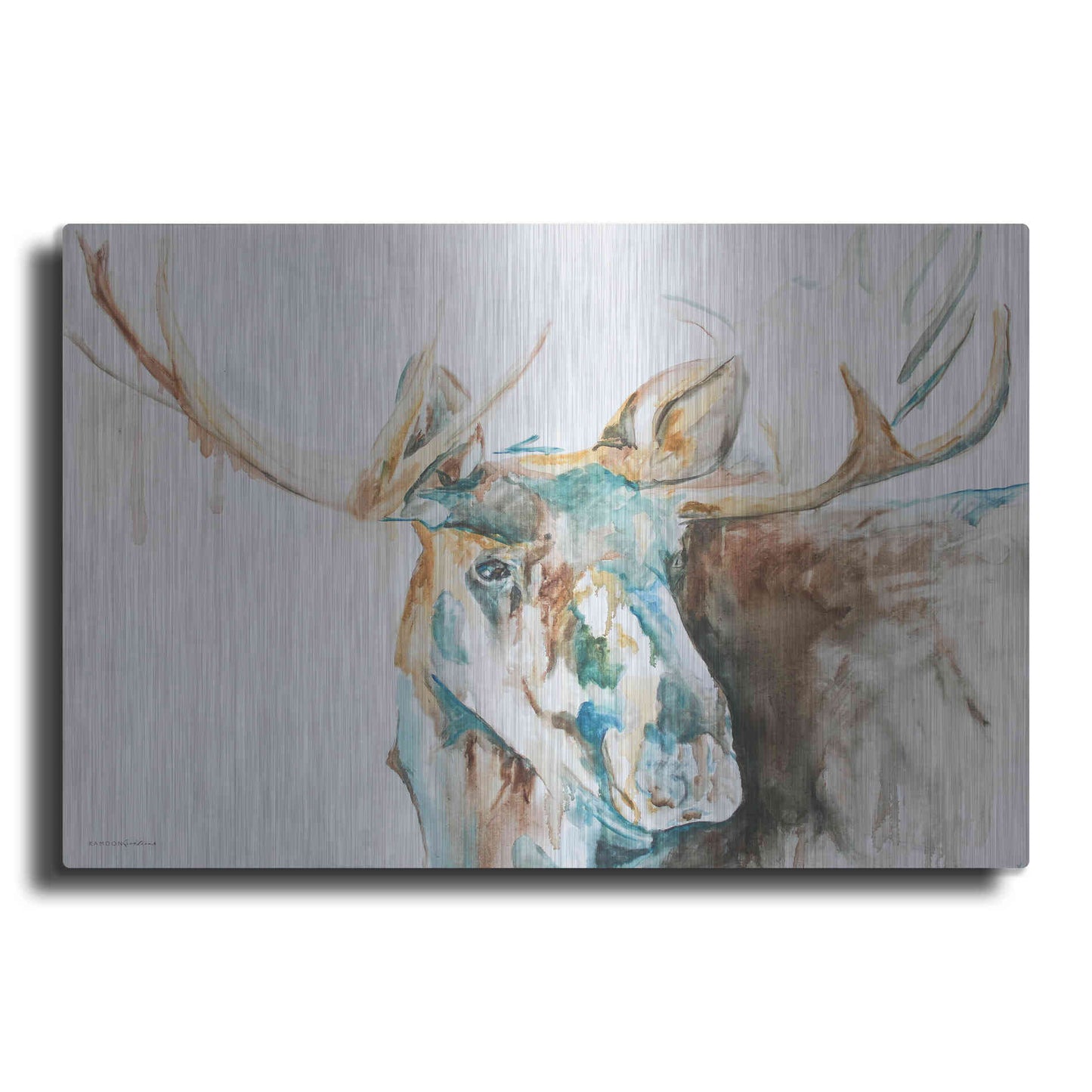 Luxe Metal Art 'Water Moose' by Kamdon Kreations, Metal Wall Art