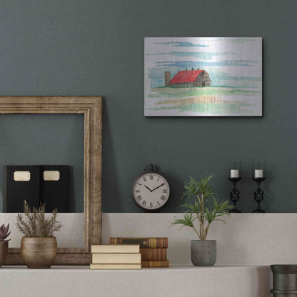 Luxe Metal Art 'Patches of Grass' by Kamdon Kreations, Metal Wall Art,16x12