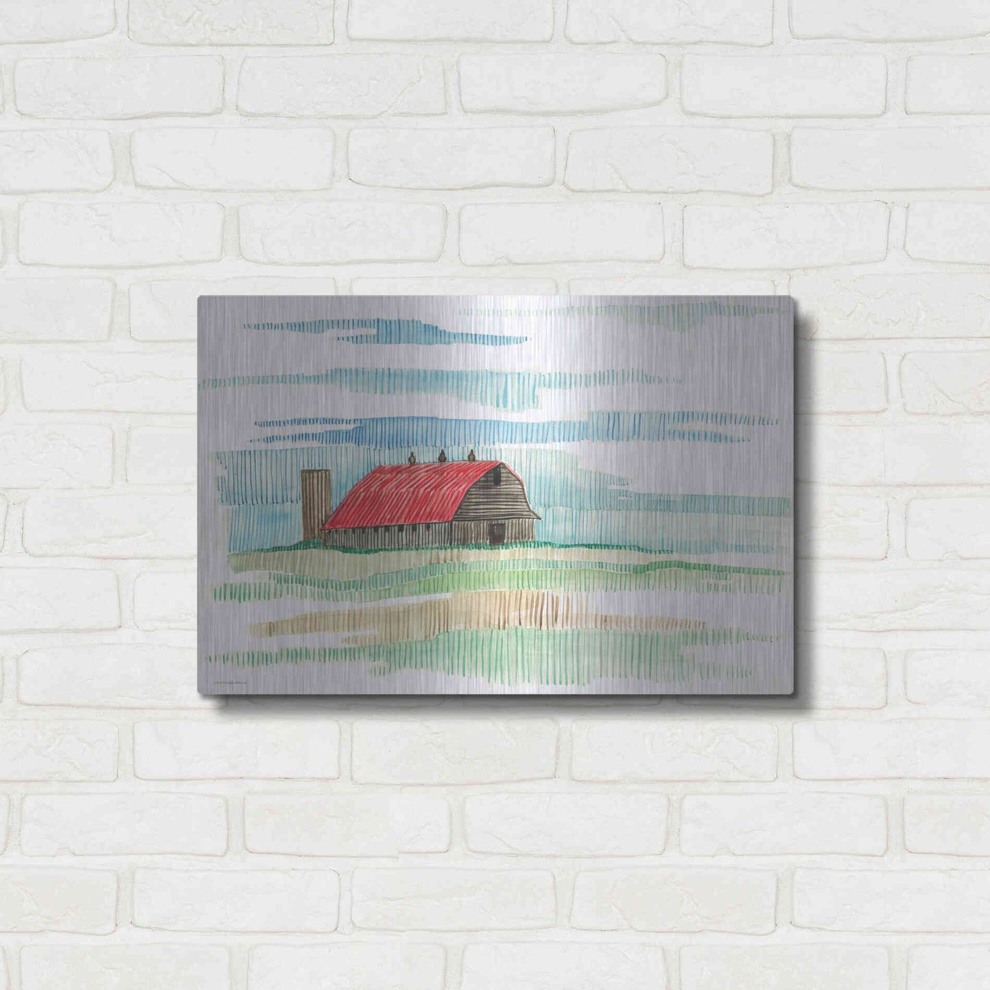 Luxe Metal Art 'Patches of Grass' by Kamdon Kreations, Metal Wall Art,24x16