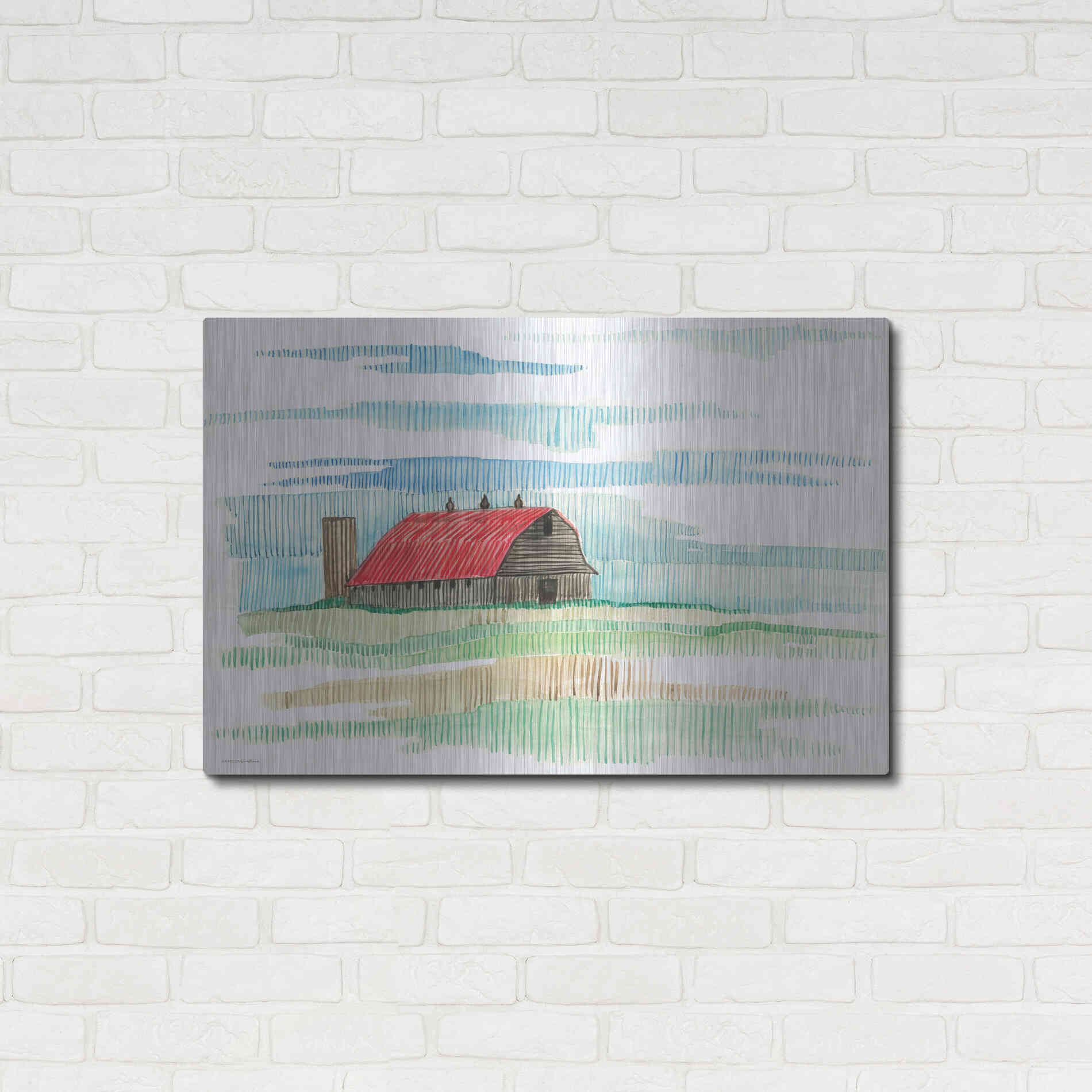 Luxe Metal Art 'Patches of Grass' by Kamdon Kreations, Metal Wall Art,36x24