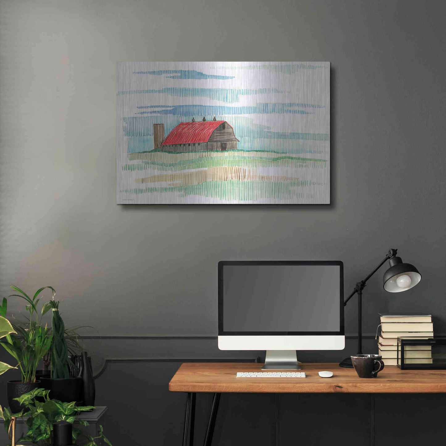 Luxe Metal Art 'Patches of Grass' by Kamdon Kreations, Metal Wall Art,36x24