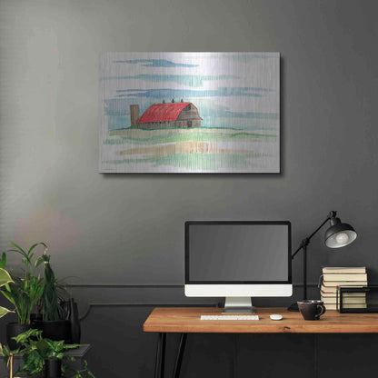 Luxe Metal Art 'Patches of Grass' by Kamdon Kreations, Metal Wall Art,36x24