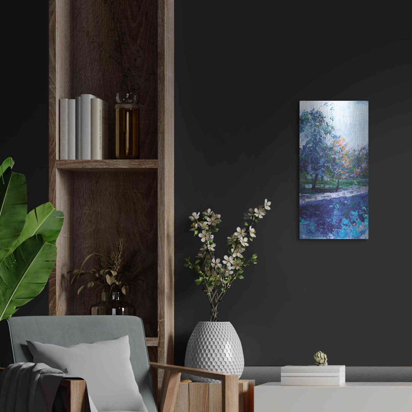 Luxe Metal Art 'Mile River 1' by Kamdon Kreations, Metal Wall Art,12x24