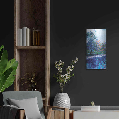 Luxe Metal Art 'Mile River 1' by Kamdon Kreations, Metal Wall Art,12x24