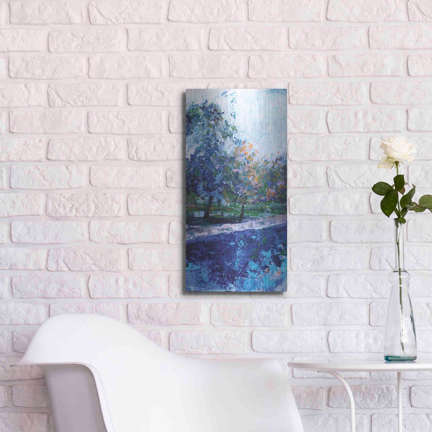 Luxe Metal Art 'Mile River 1' by Kamdon Kreations, Metal Wall Art,12x24