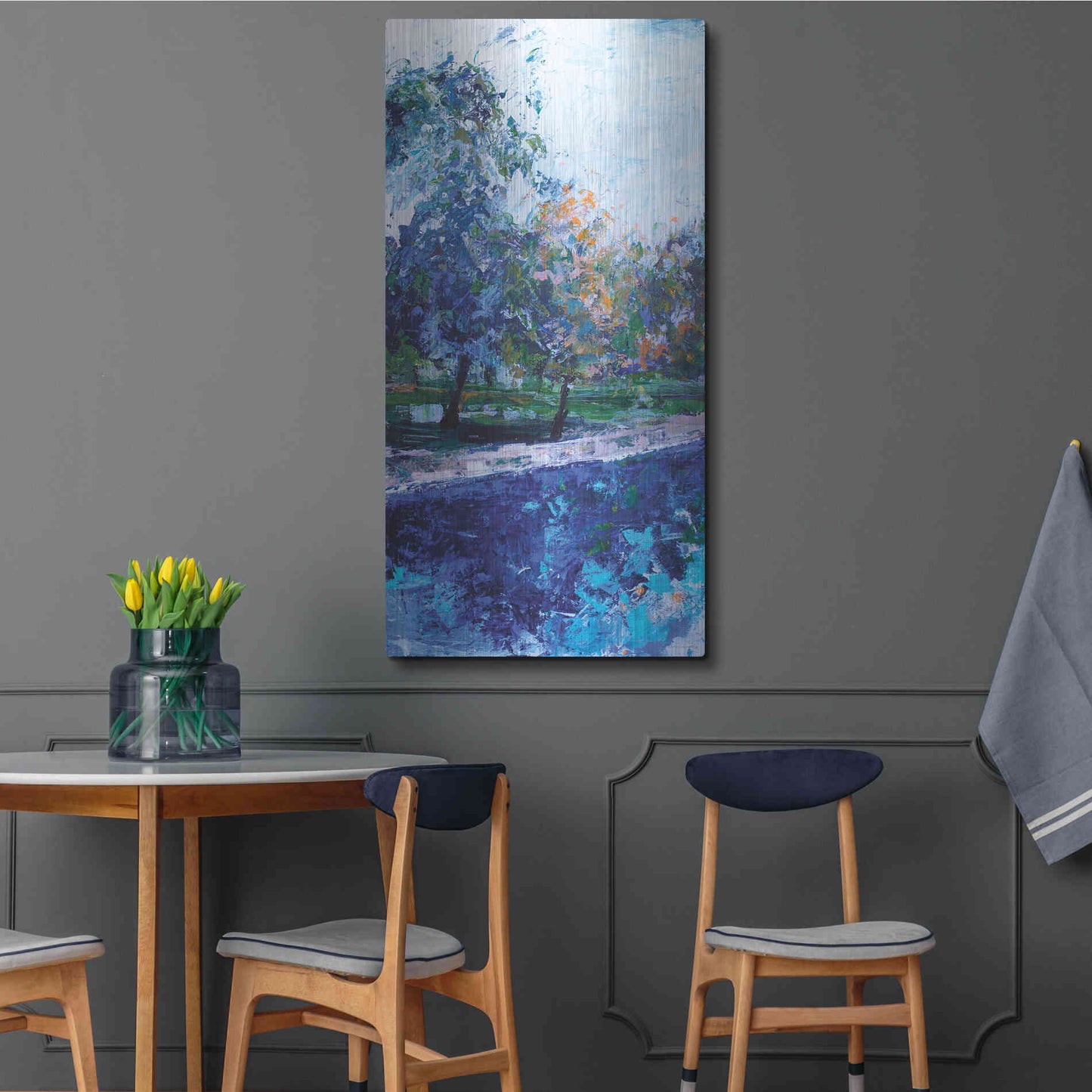 Luxe Metal Art 'Mile River 1' by Kamdon Kreations, Metal Wall Art,24x48