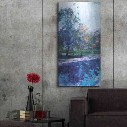 Luxe Metal Art 'Mile River 1' by Kamdon Kreations, Metal Wall Art,24x48