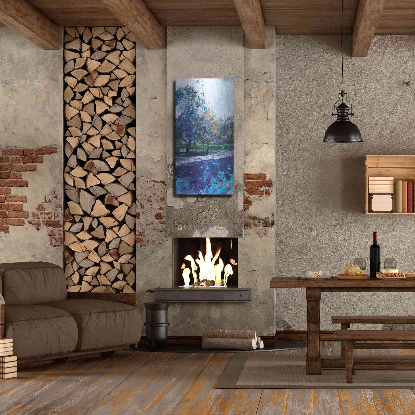 Luxe Metal Art 'Mile River 1' by Kamdon Kreations, Metal Wall Art,24x48