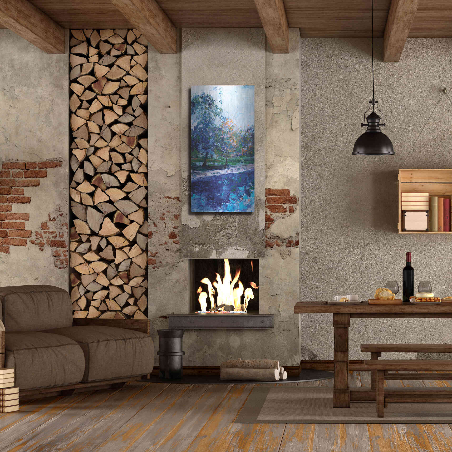 Luxe Metal Art 'Mile River 1' by Kamdon Kreations, Metal Wall Art,24x48