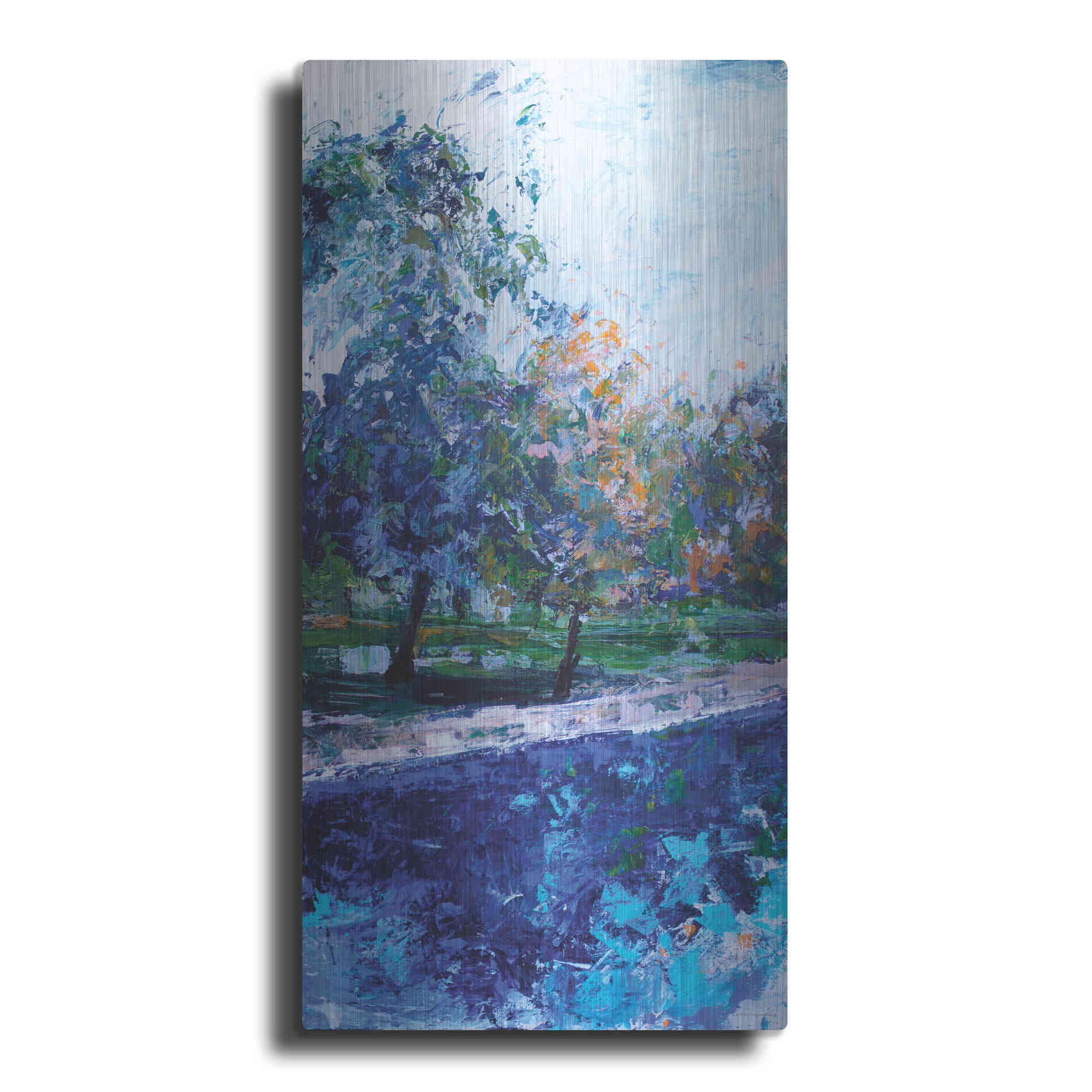 Luxe Metal Art 'Mile River 1' by Kamdon Kreations, Metal Wall Art