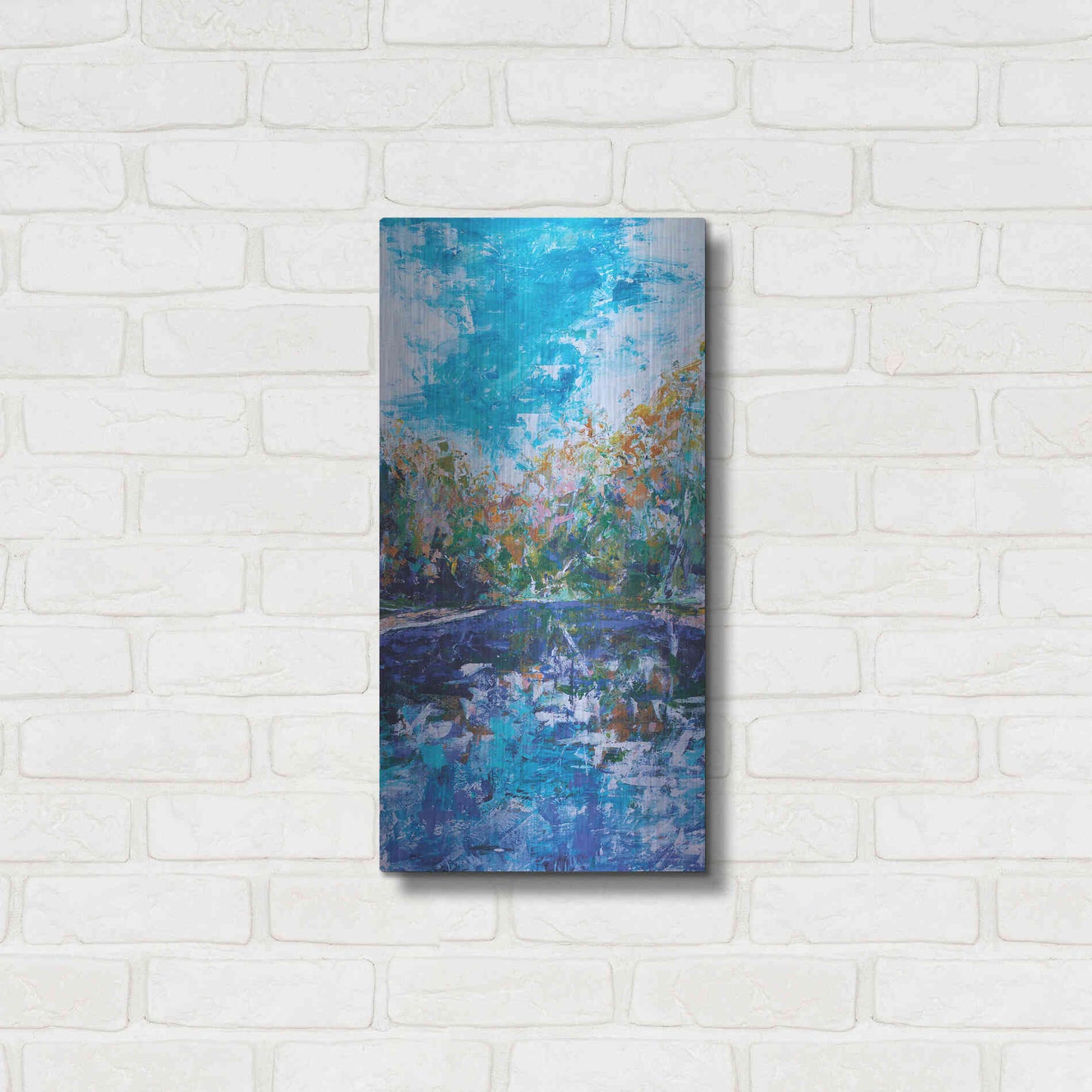 Luxe Metal Art 'Mile River 2' by Kamdon Kreations, Metal Wall Art,12x24