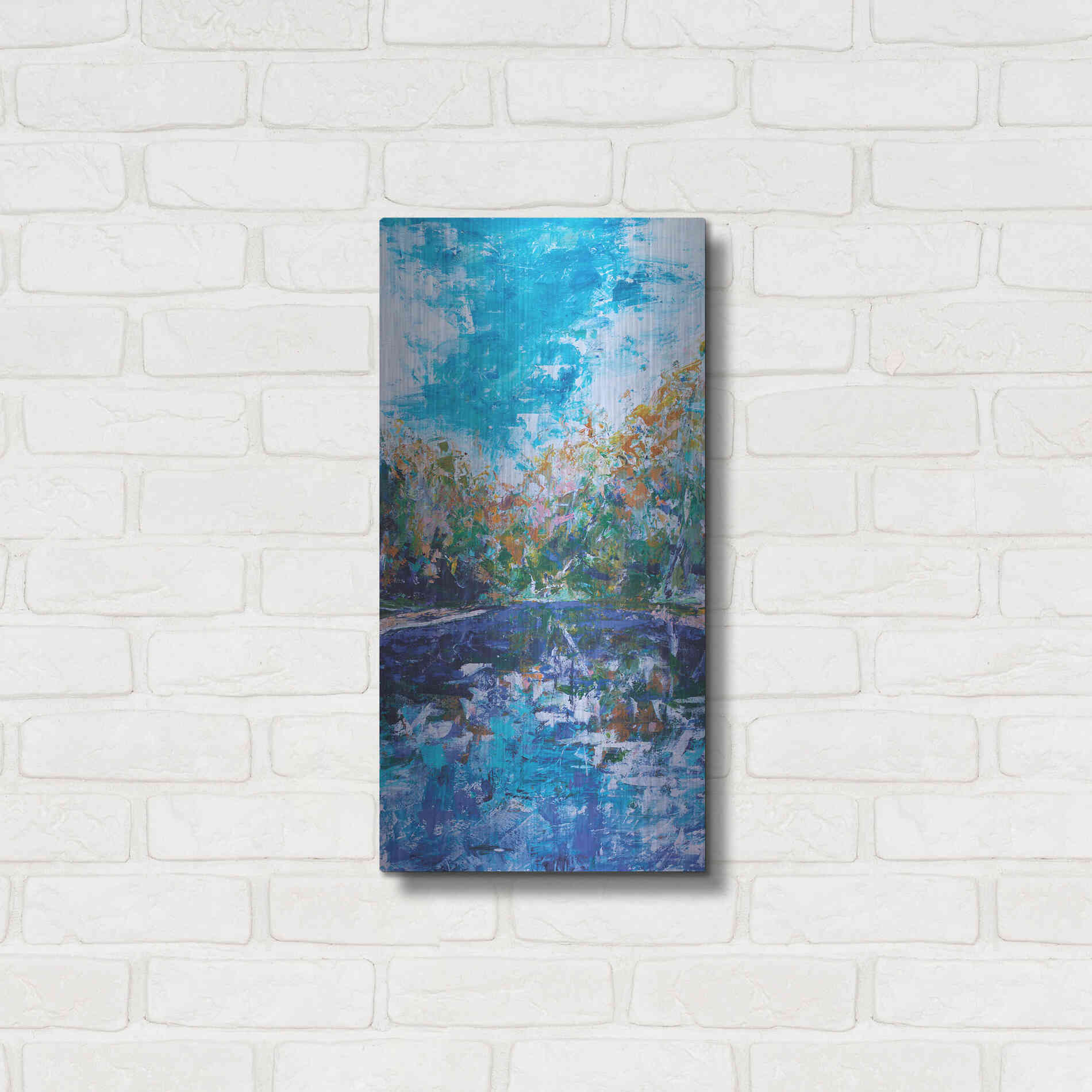 Luxe Metal Art 'Mile River 2' by Kamdon Kreations, Metal Wall Art,12x24