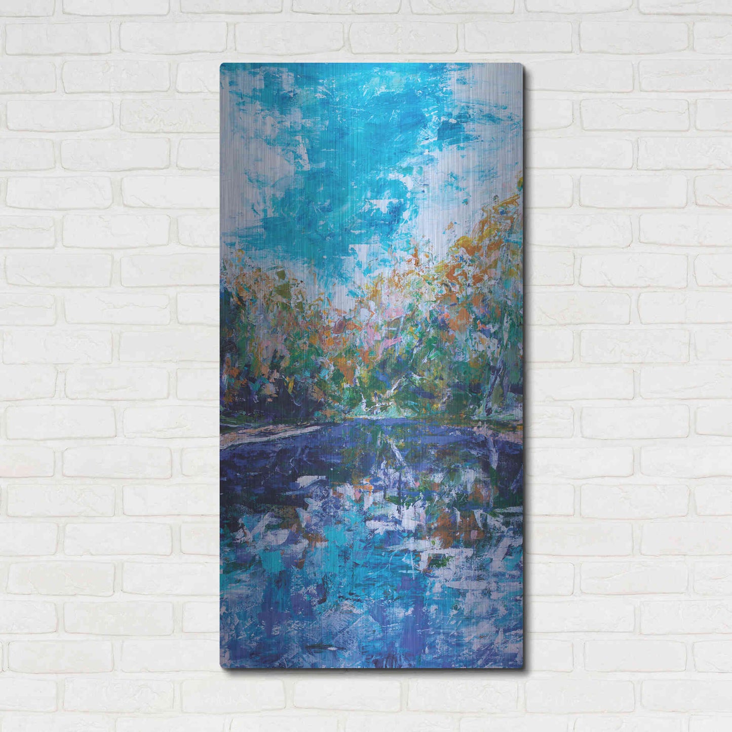 Luxe Metal Art 'Mile River 2' by Kamdon Kreations, Metal Wall Art,24x48