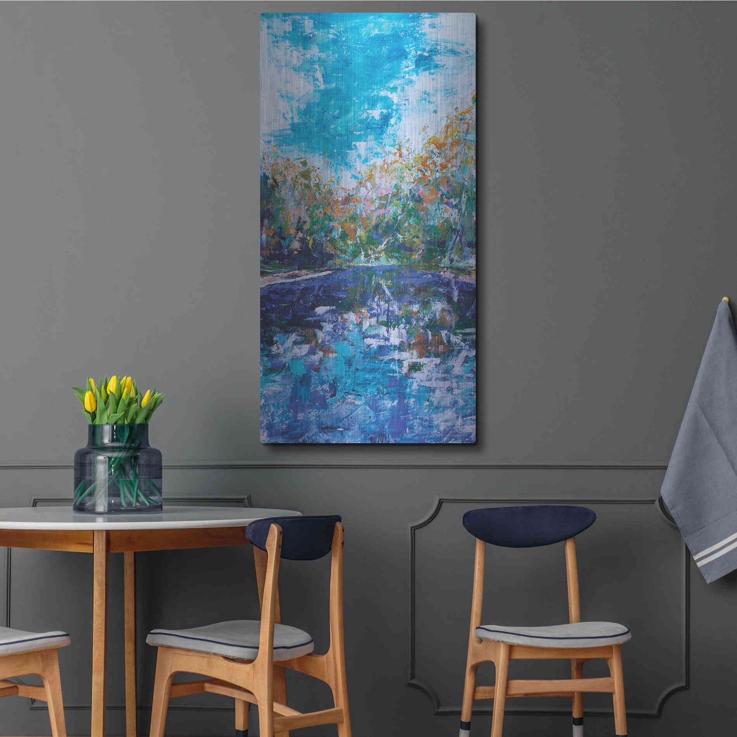 Luxe Metal Art 'Mile River 2' by Kamdon Kreations, Metal Wall Art,24x48