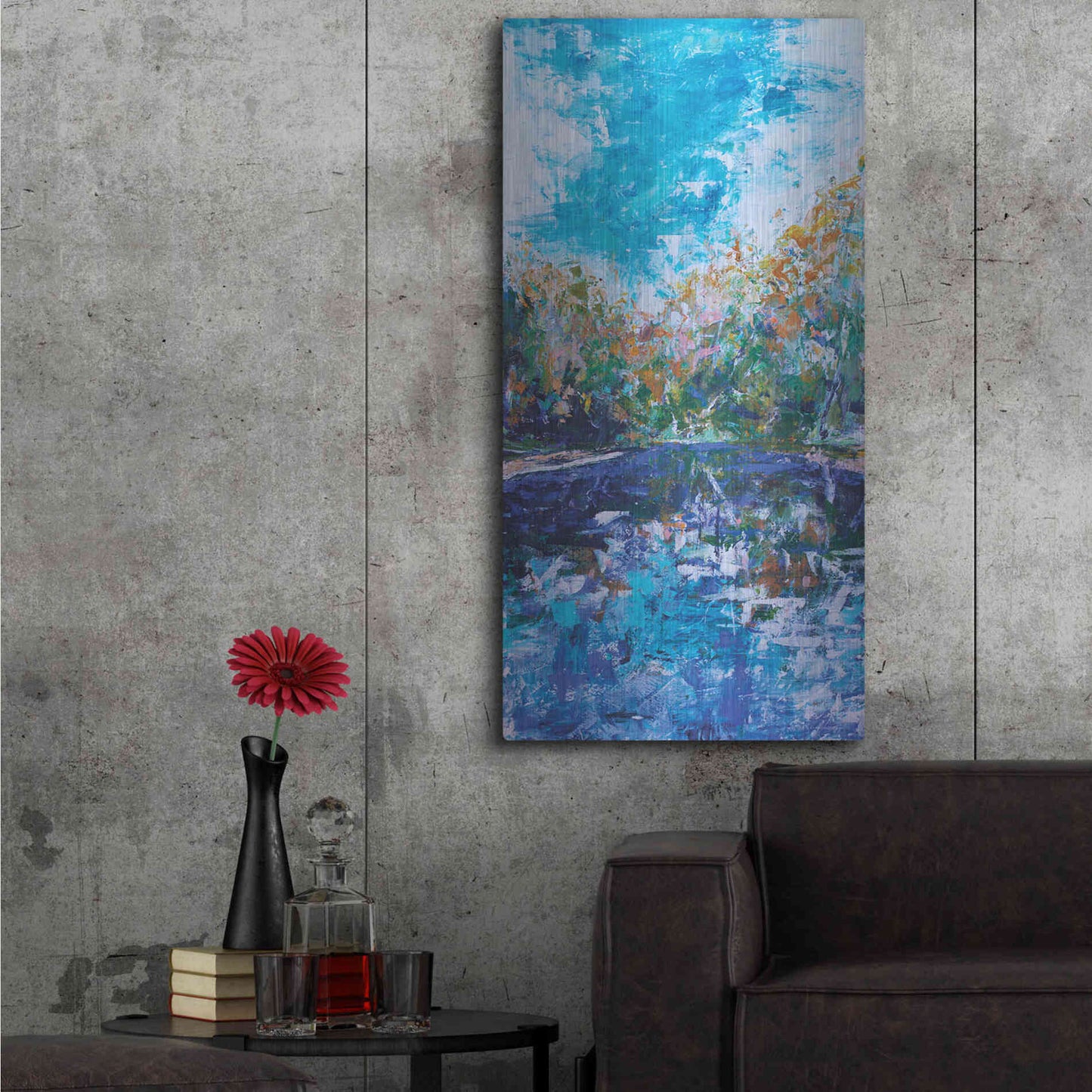 Luxe Metal Art 'Mile River 2' by Kamdon Kreations, Metal Wall Art,24x48