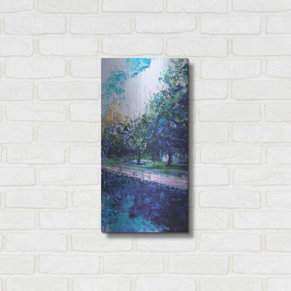 Luxe Metal Art 'Mile River 3' by Kamdon Kreations, Metal Wall Art,12x24