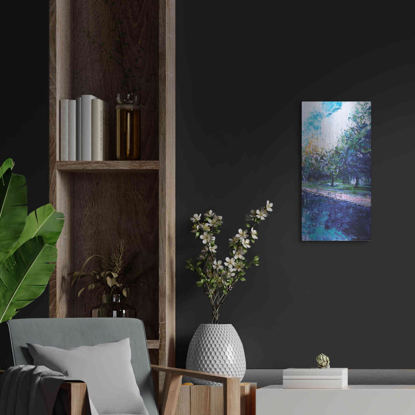 Luxe Metal Art 'Mile River 3' by Kamdon Kreations, Metal Wall Art,12x24