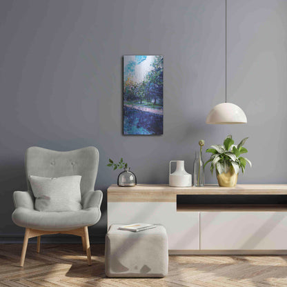 Luxe Metal Art 'Mile River 3' by Kamdon Kreations, Metal Wall Art,12x24