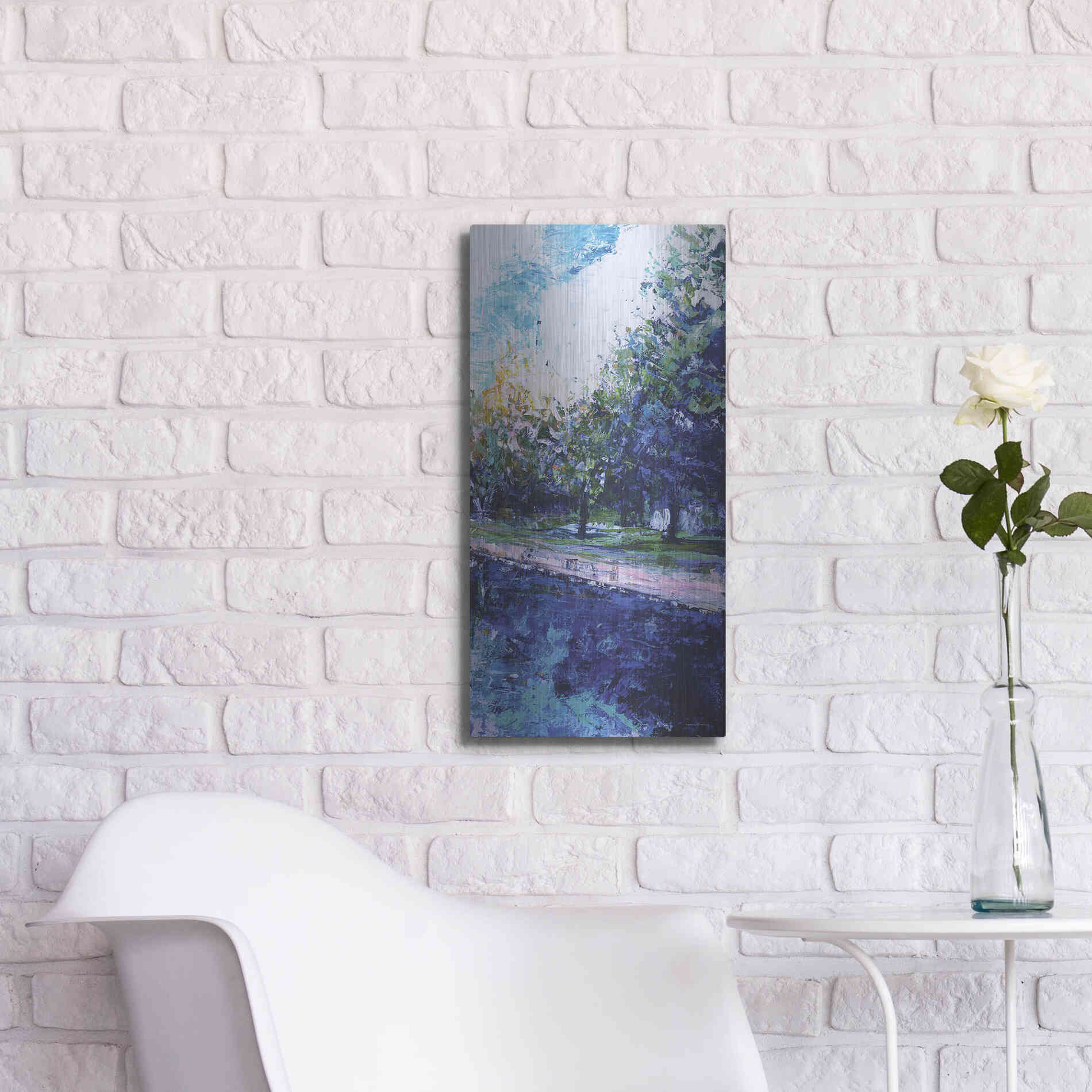 Luxe Metal Art 'Mile River 3' by Kamdon Kreations, Metal Wall Art,12x24