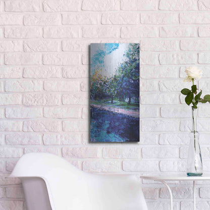 Luxe Metal Art 'Mile River 3' by Kamdon Kreations, Metal Wall Art,12x24