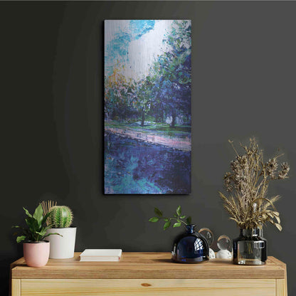 Luxe Metal Art 'Mile River 3' by Kamdon Kreations, Metal Wall Art,12x24