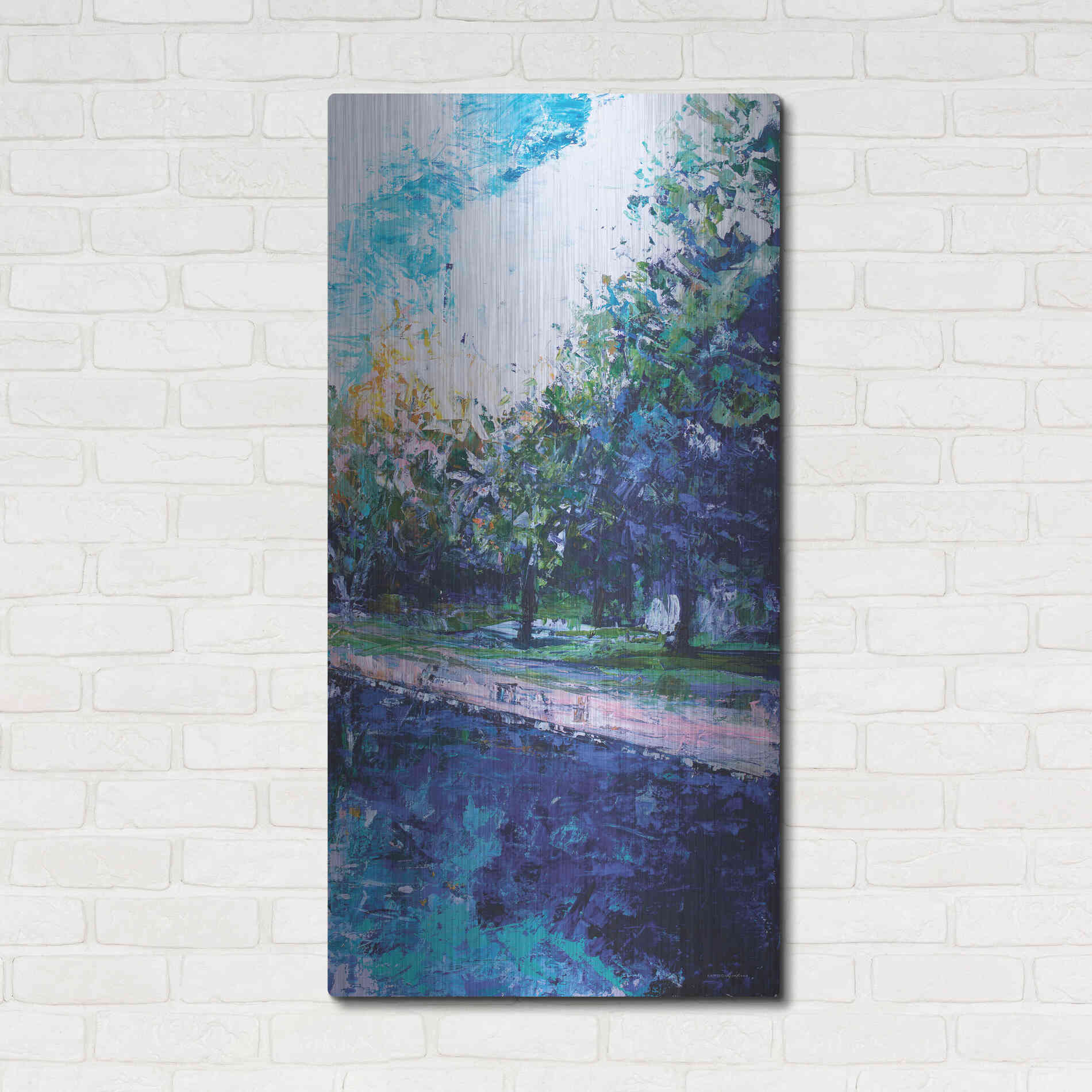 Luxe Metal Art 'Mile River 3' by Kamdon Kreations, Metal Wall Art,24x48