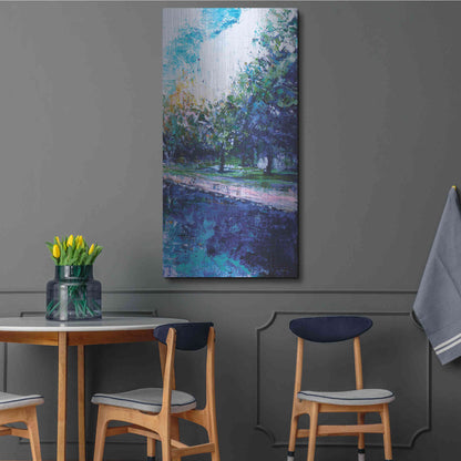 Luxe Metal Art 'Mile River 3' by Kamdon Kreations, Metal Wall Art,24x48