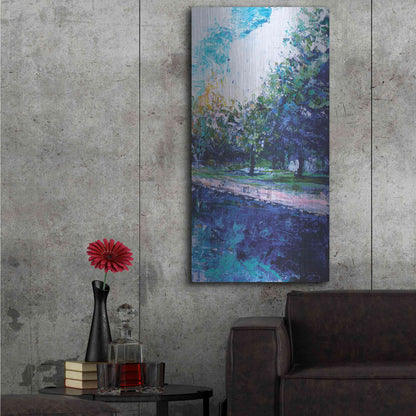 Luxe Metal Art 'Mile River 3' by Kamdon Kreations, Metal Wall Art,24x48