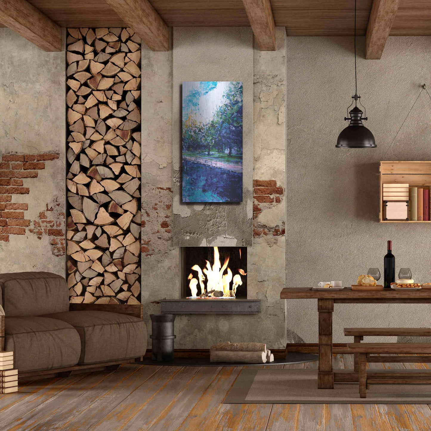 Luxe Metal Art 'Mile River 3' by Kamdon Kreations, Metal Wall Art,24x48