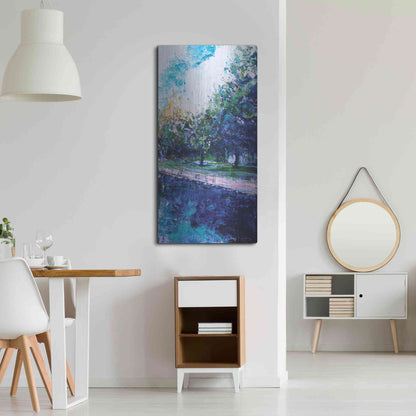 Luxe Metal Art 'Mile River 3' by Kamdon Kreations, Metal Wall Art,24x48