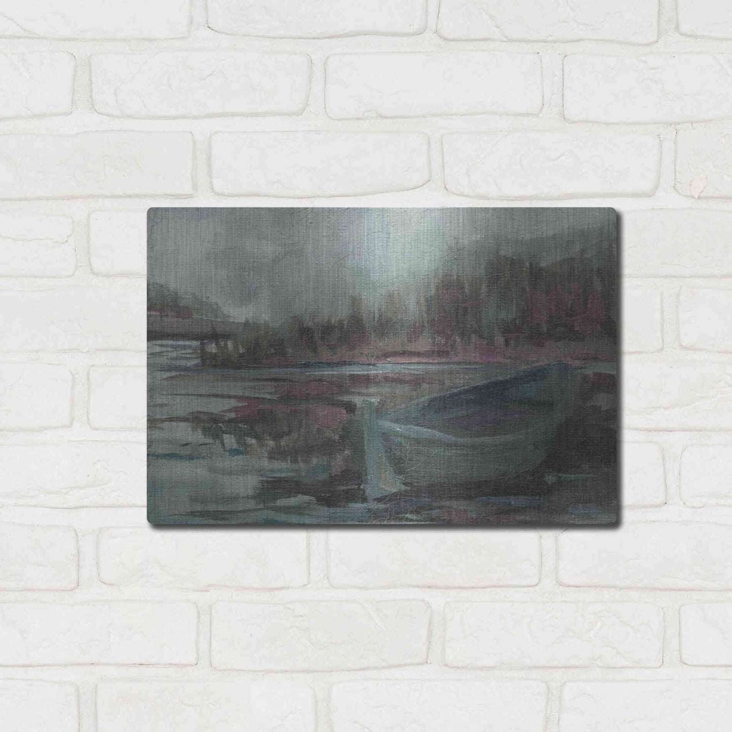 Luxe Metal Art 'Old Fishing Boat' by Kamdon Kreations, Metal Wall Art,16x12