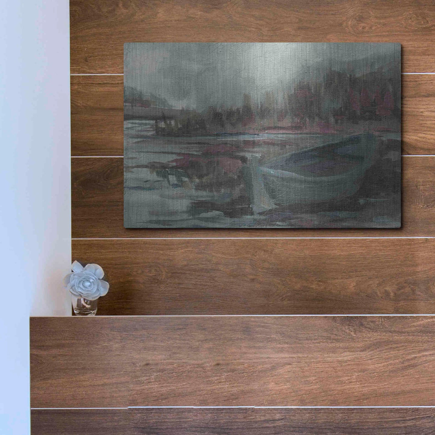 Luxe Metal Art 'Old Fishing Boat' by Kamdon Kreations, Metal Wall Art,16x12