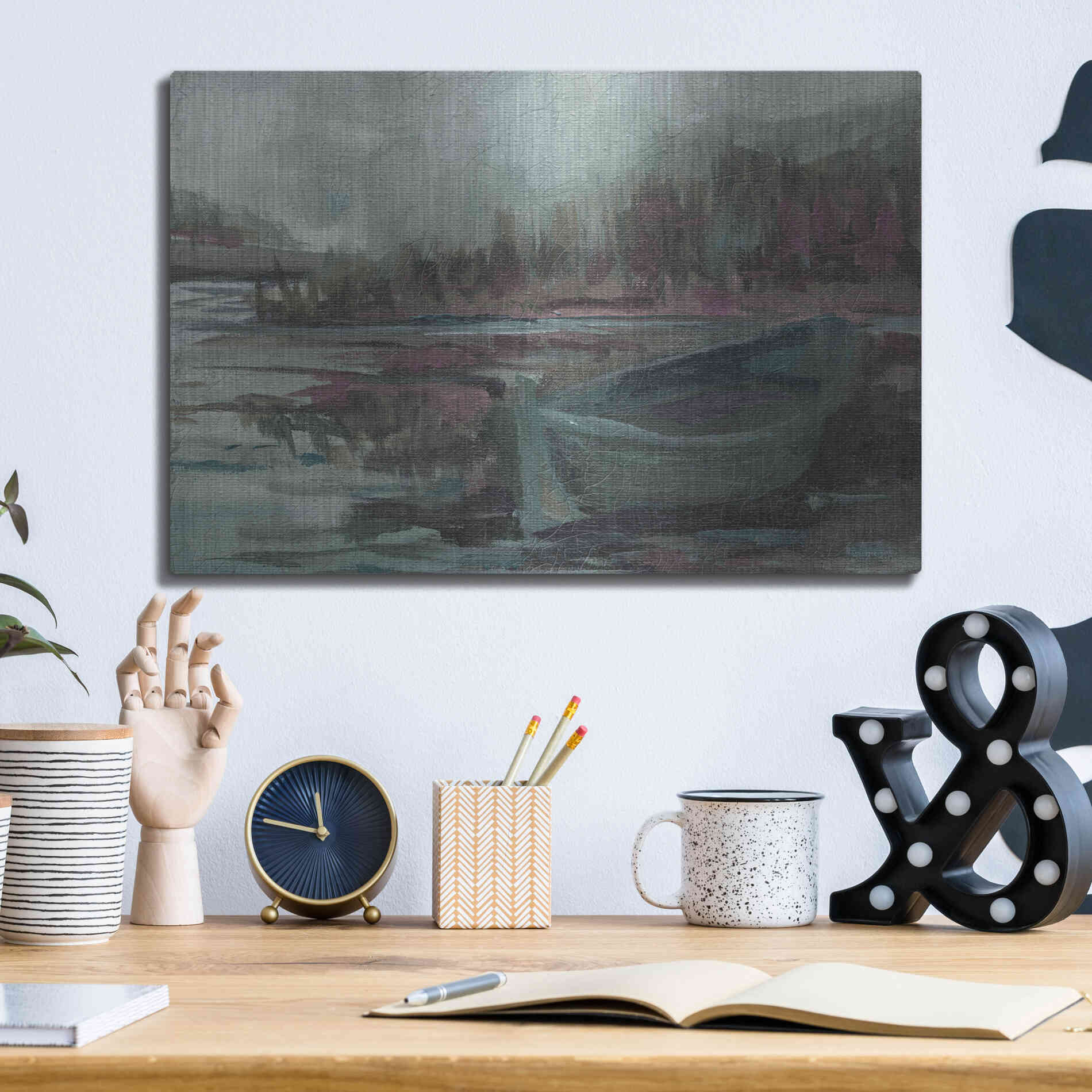 Luxe Metal Art 'Old Fishing Boat' by Kamdon Kreations, Metal Wall Art,16x12