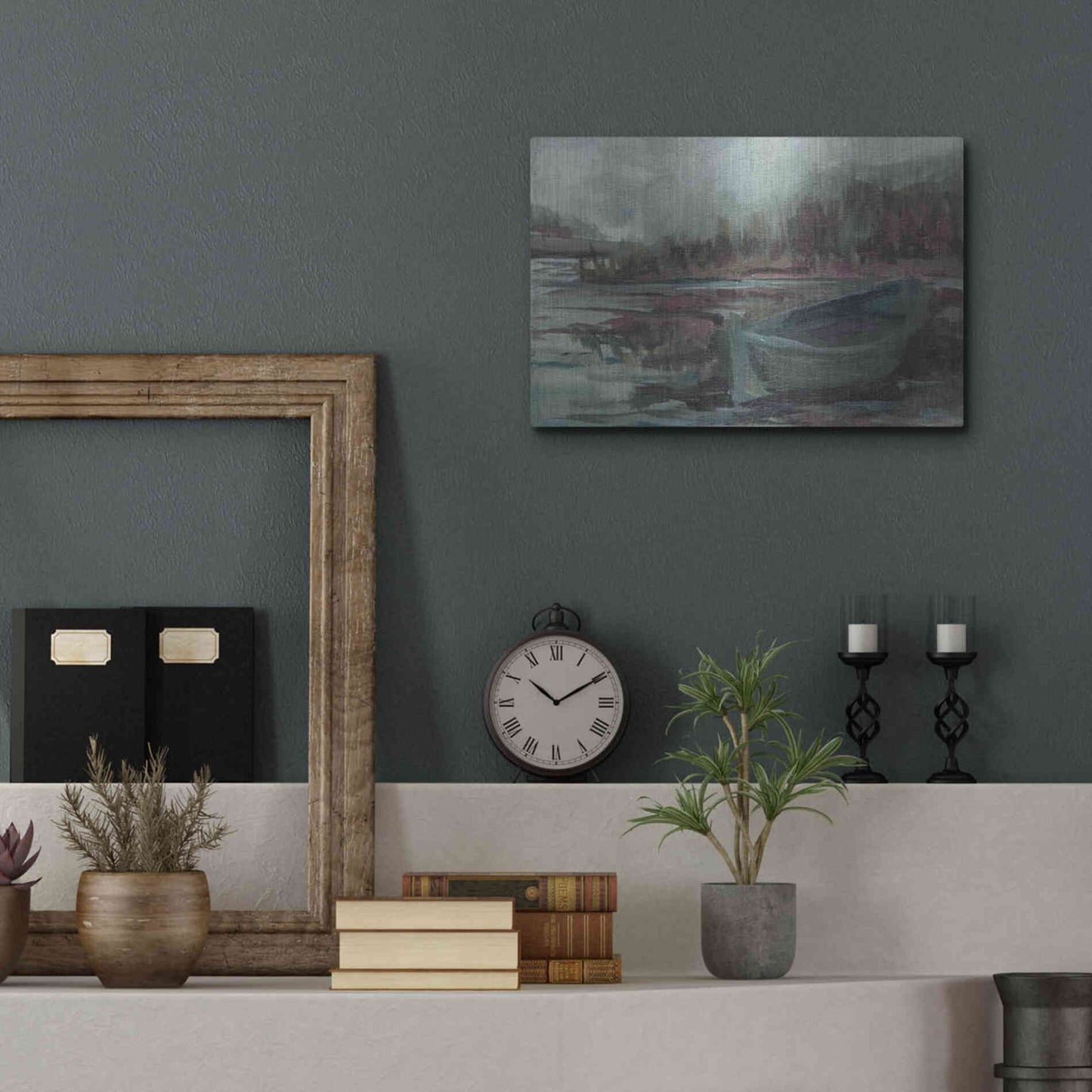 Luxe Metal Art 'Old Fishing Boat' by Kamdon Kreations, Metal Wall Art,16x12
