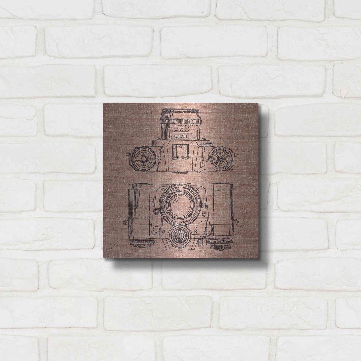 Luxe Metal Art 'Cork Camera' by Kamdon Kreations, Metal Wall Art,12x12