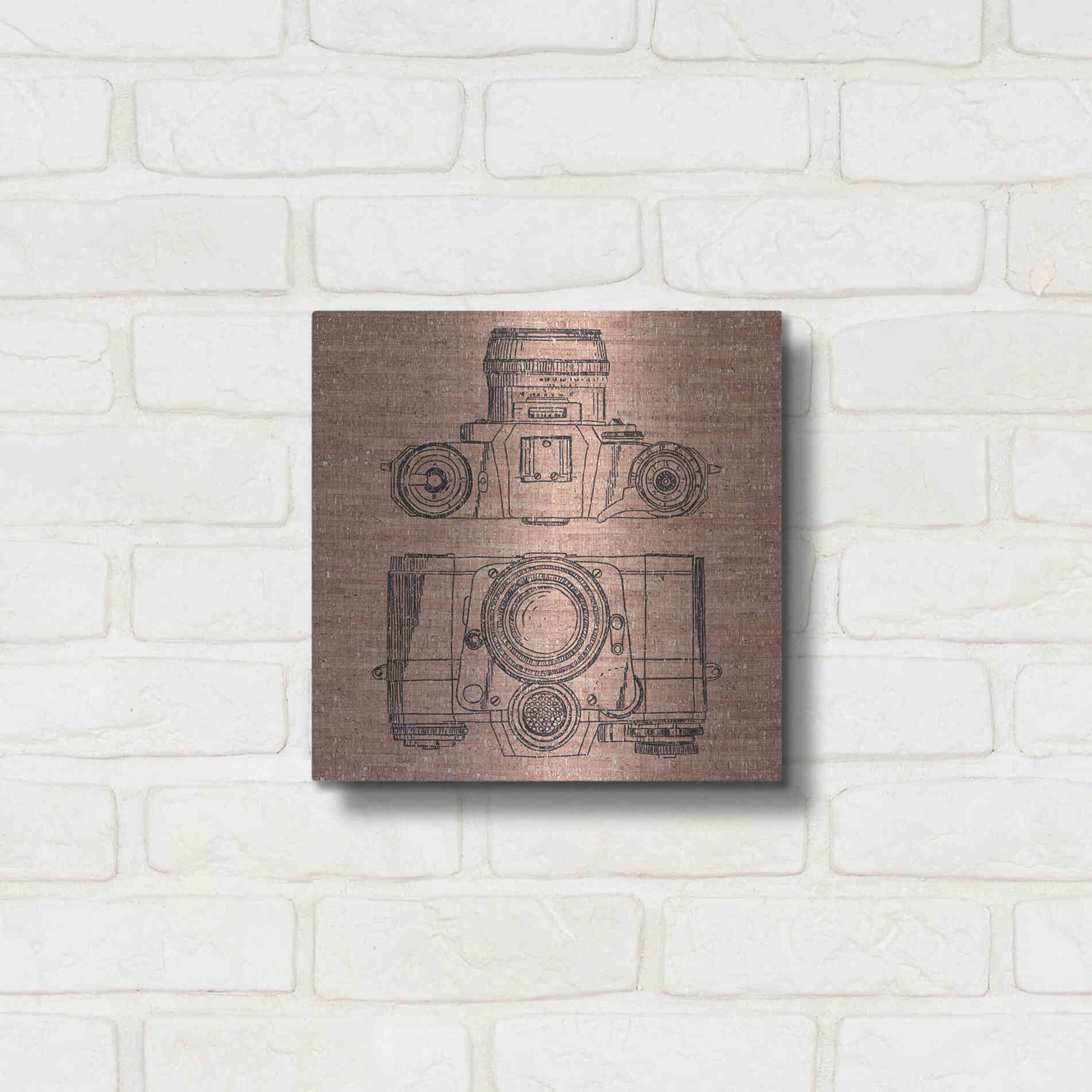 Luxe Metal Art 'Cork Camera' by Kamdon Kreations, Metal Wall Art,12x12