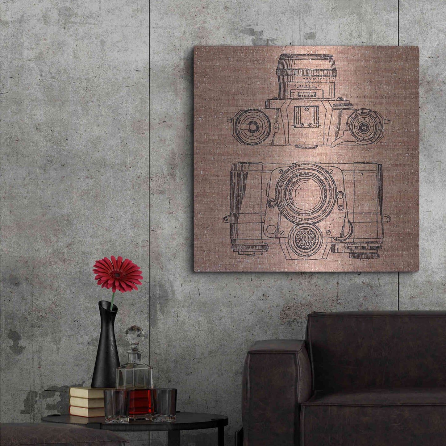 Luxe Metal Art 'Cork Camera' by Kamdon Kreations, Metal Wall Art,36x36