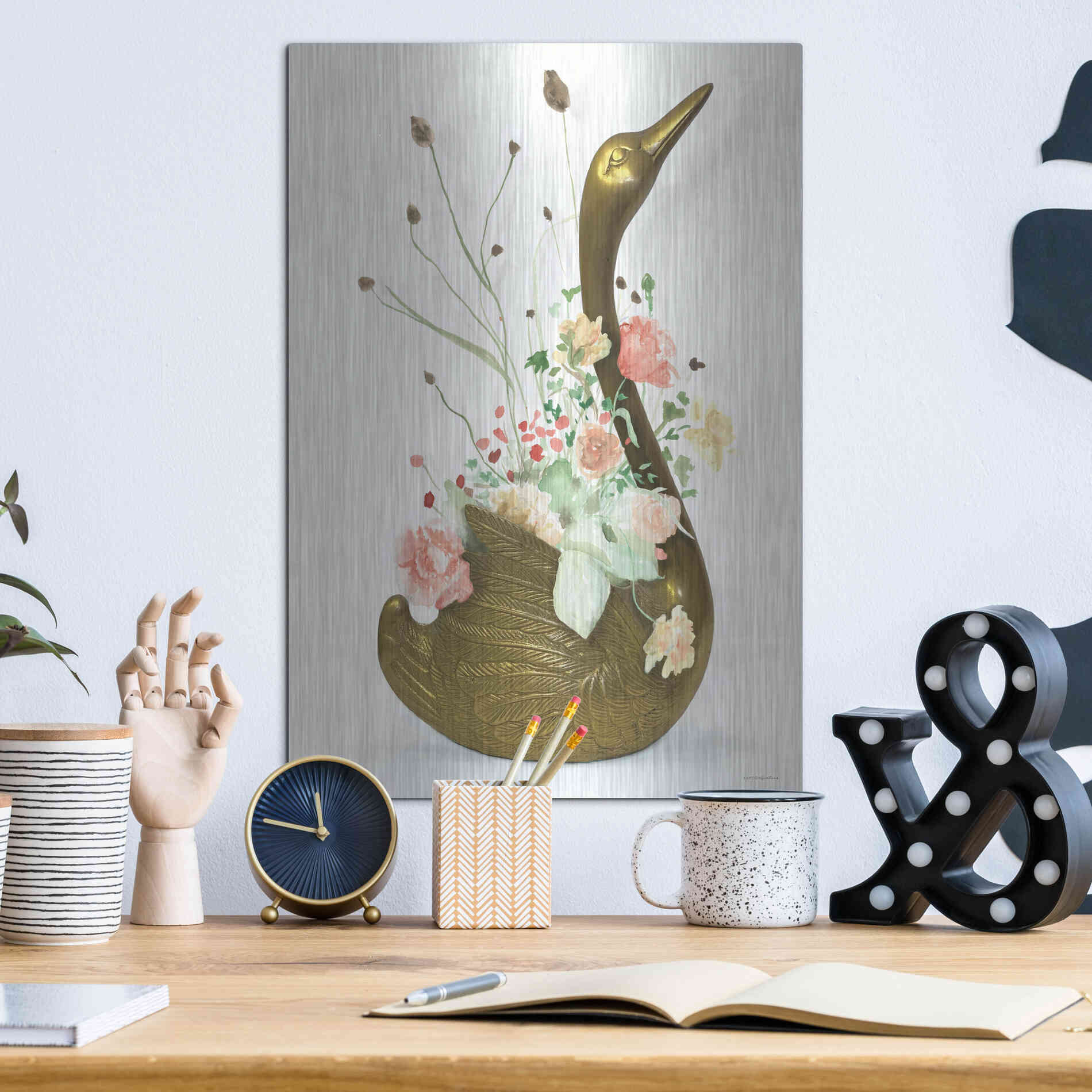 Luxe Metal Art 'She was Never Ugly' by Kamdon Kreations, Metal Wall Art,12x16