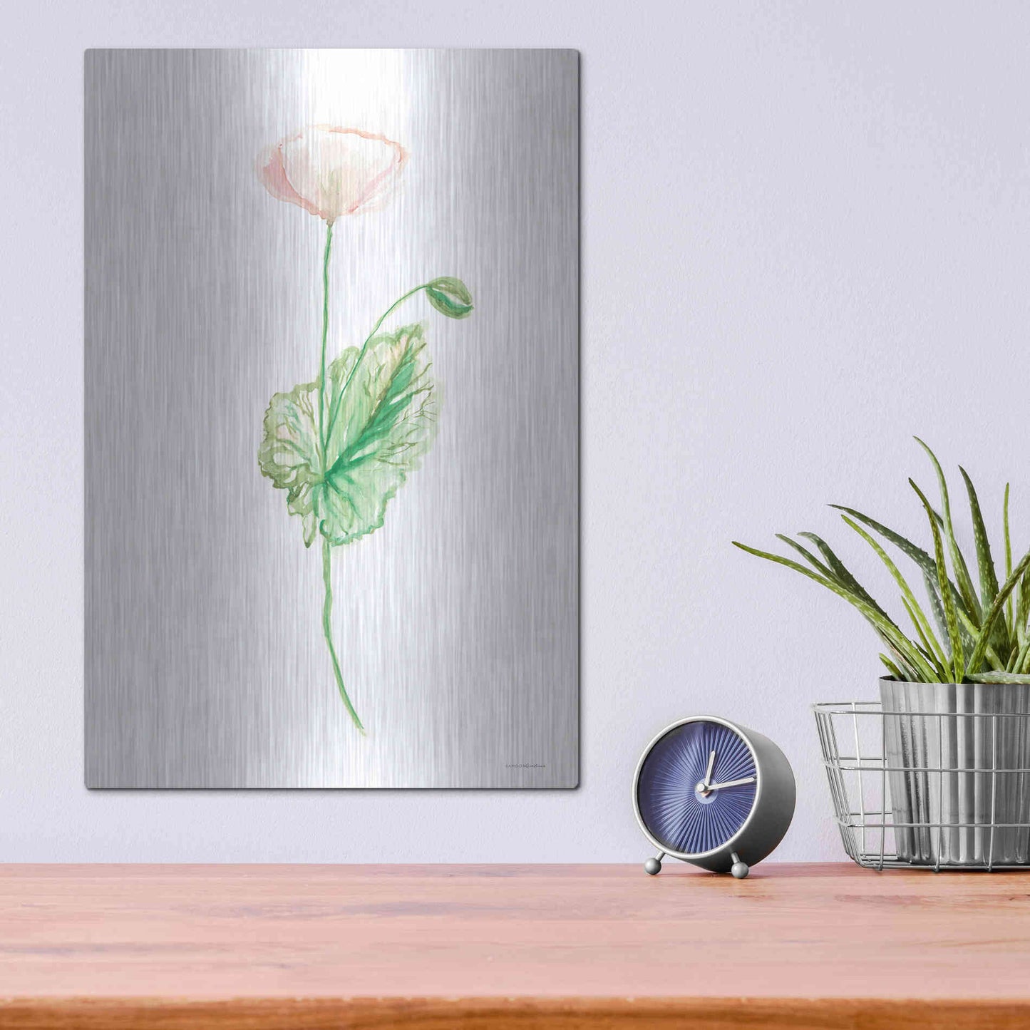 Luxe Metal Art 'Blushing' by Kamdon Kreations, Metal Wall Art,12x16